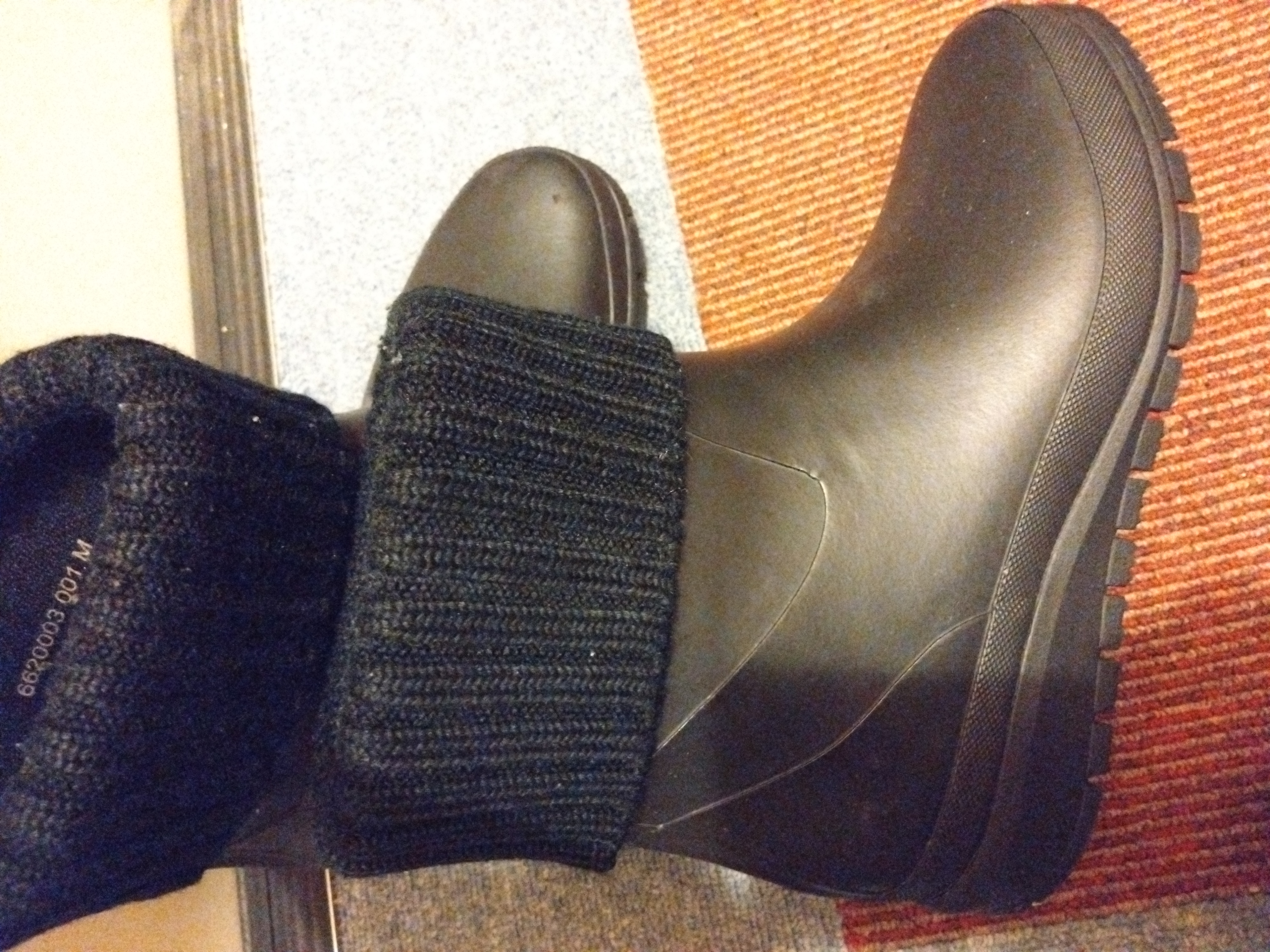 サヴァサヴァ cava cava ニット付きレインブーツ （シルバー