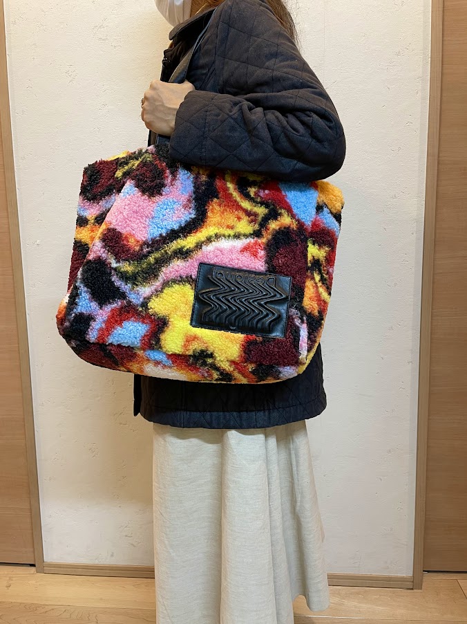 デシグアル Desigual ボア マキシトートバッグ （イエロー