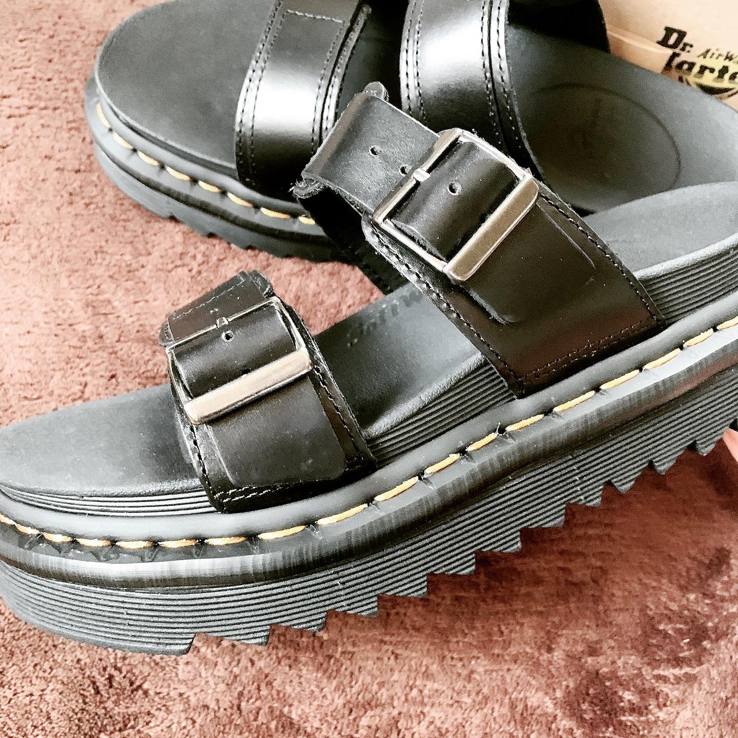 Dr. Martens ブラック サンダルMYLES スライド サンダル28cm MYLES スライド サンダル
