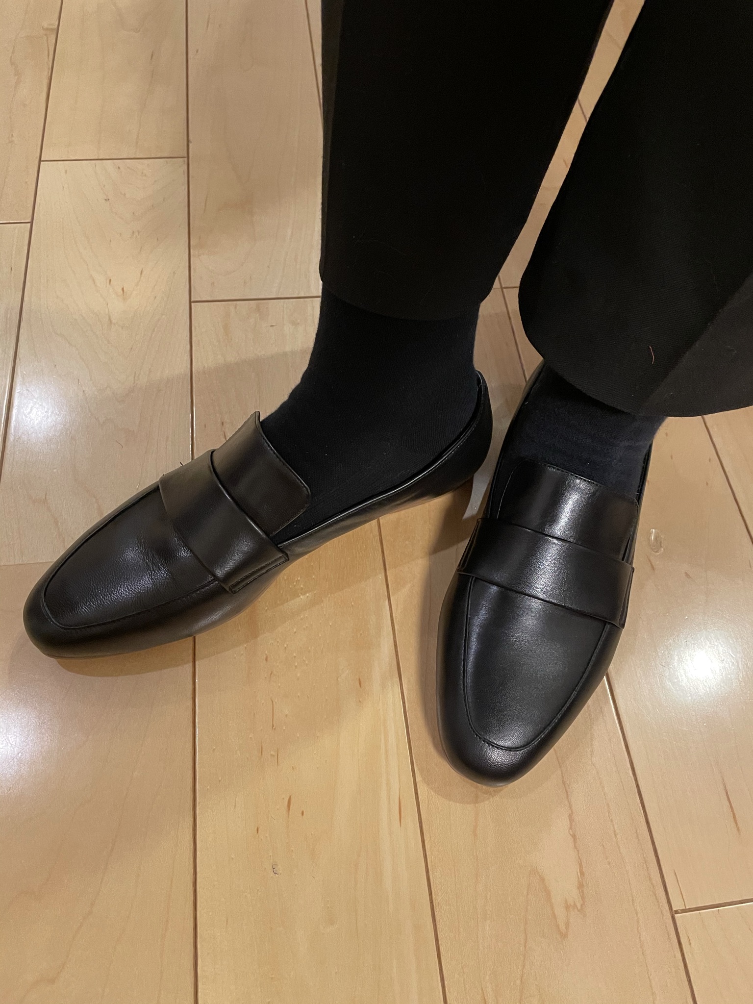 ✨極美品✨ファビオルスコーニ　フラットローファー　革靴　レザーブラック　23cm ○ファビオルスコーニ FABIO RUSCONI フラットローファー