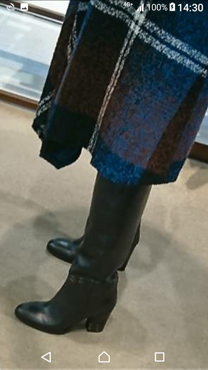 試着程度【ファビオルスコーニ】ロングブーツ 36 ラウンドトゥ フラット 黒 ファビオルスコーニ FABIO RUSCONI ラウンドトウローヒールロング