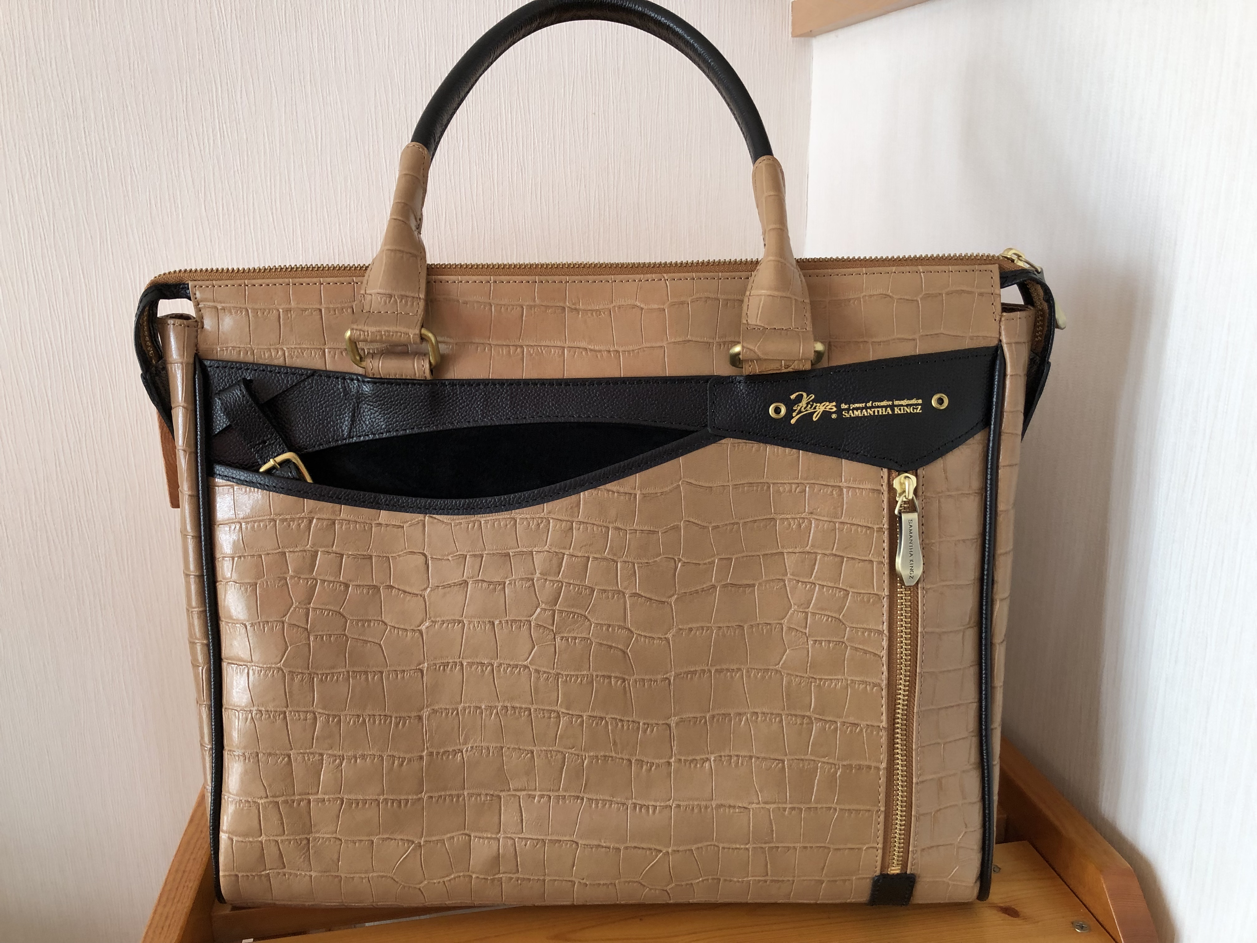 キングズ KINGZ □ブレイン（クロコ調型押ver.）（大） (ダーク