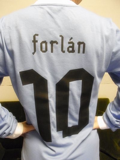 【実使用】PUMA×ウルグアイ代表/透かし太陽デザイン/No10長袖ユニフォーム 実使用】PUMA×ウルグアイ代表/透かし太陽デザイン/No10長袖